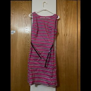 Pink, white and blue dress